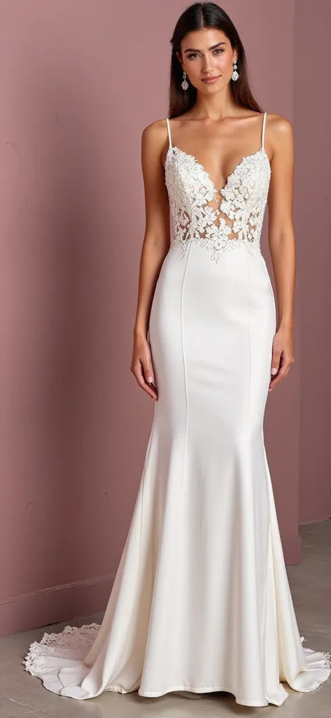 Mermaid Wedding Dress with Beaded Details for a Sparkling Bridal Look