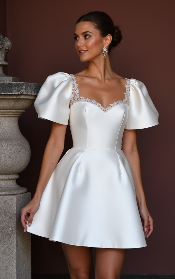 Casual Short Wedding Dress and Mini Dress for a Simple Yet Elegant Bridal Look