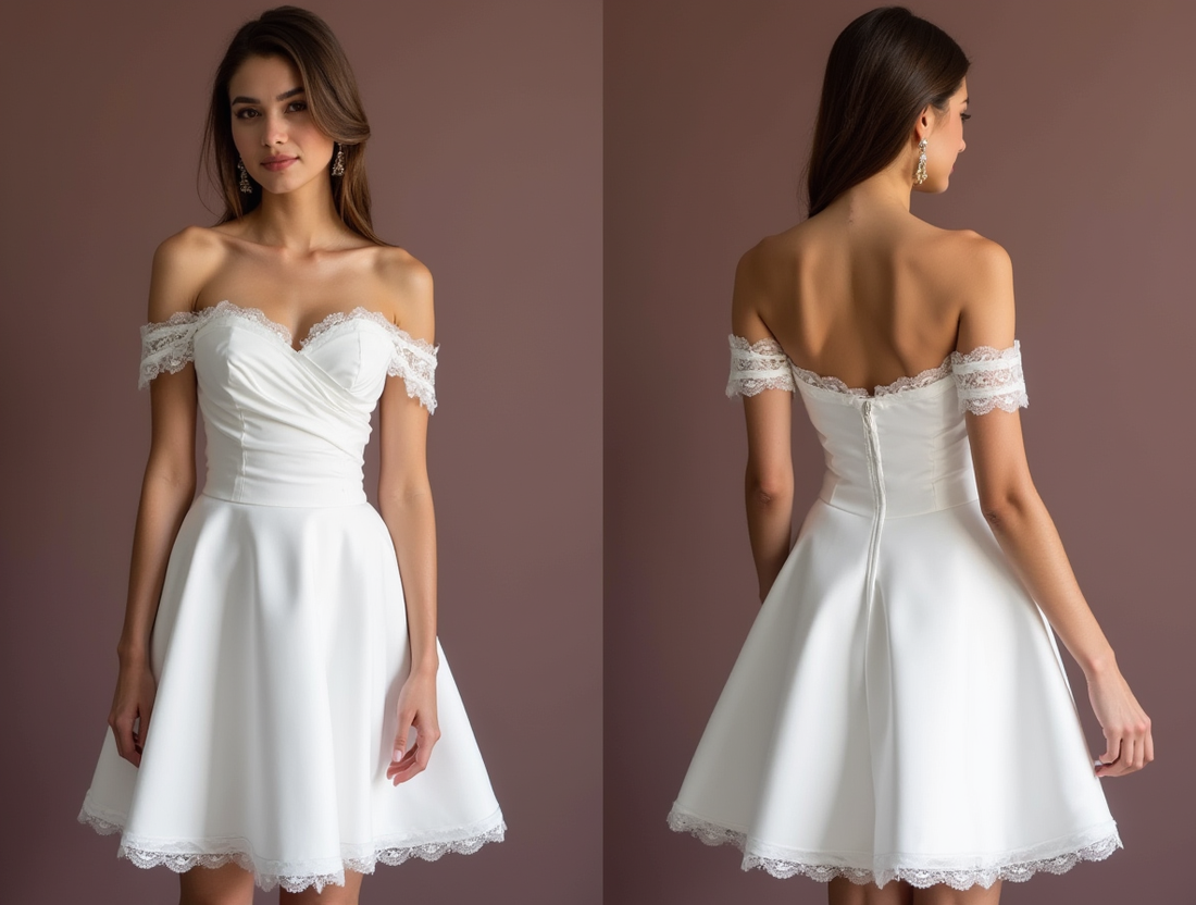 Trendy Short Wedding Dress and Mini Dress with a Tiered Skirt for Extra Volume