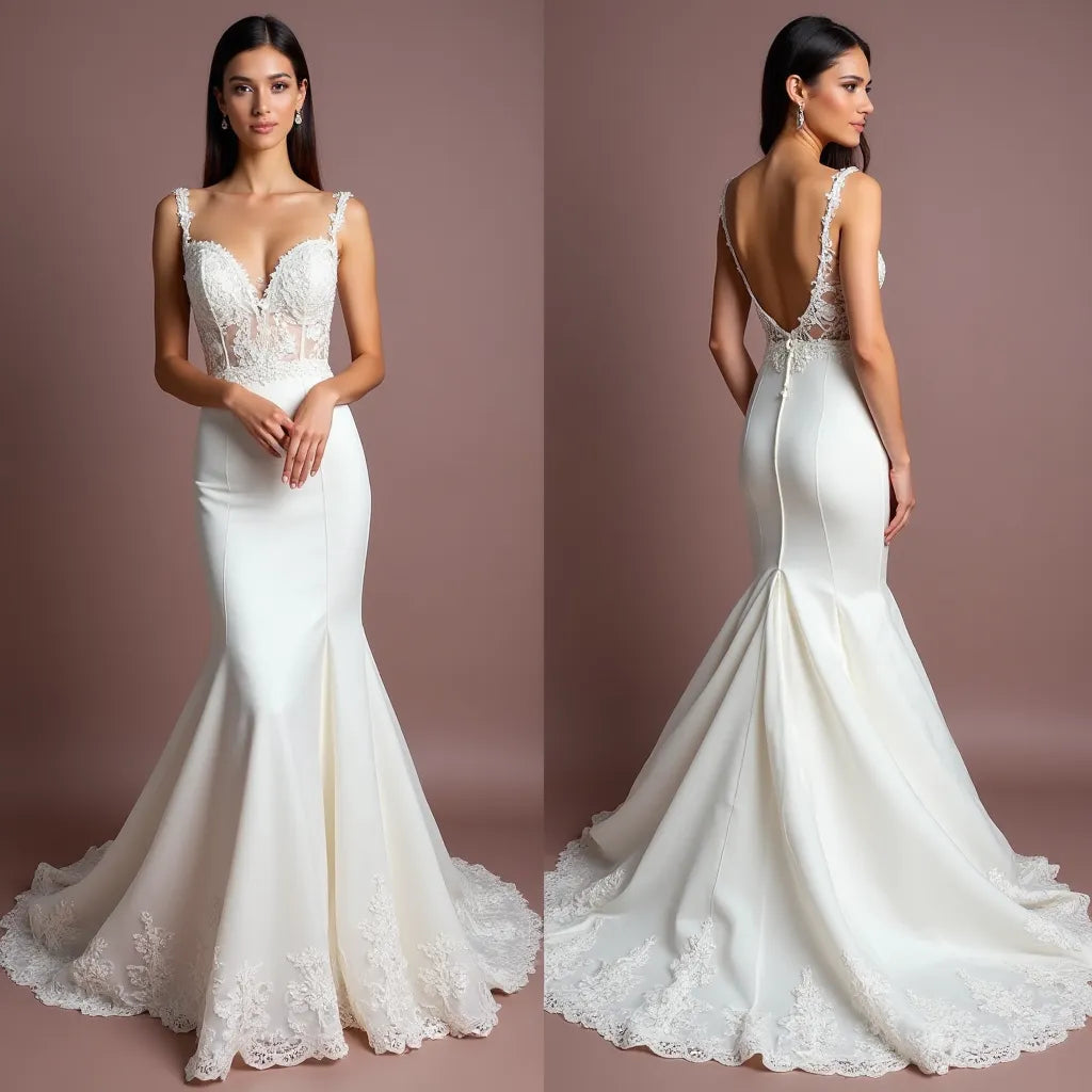 Mermaid Wedding Dress with a Chapel Train for a Classic Bridal Look