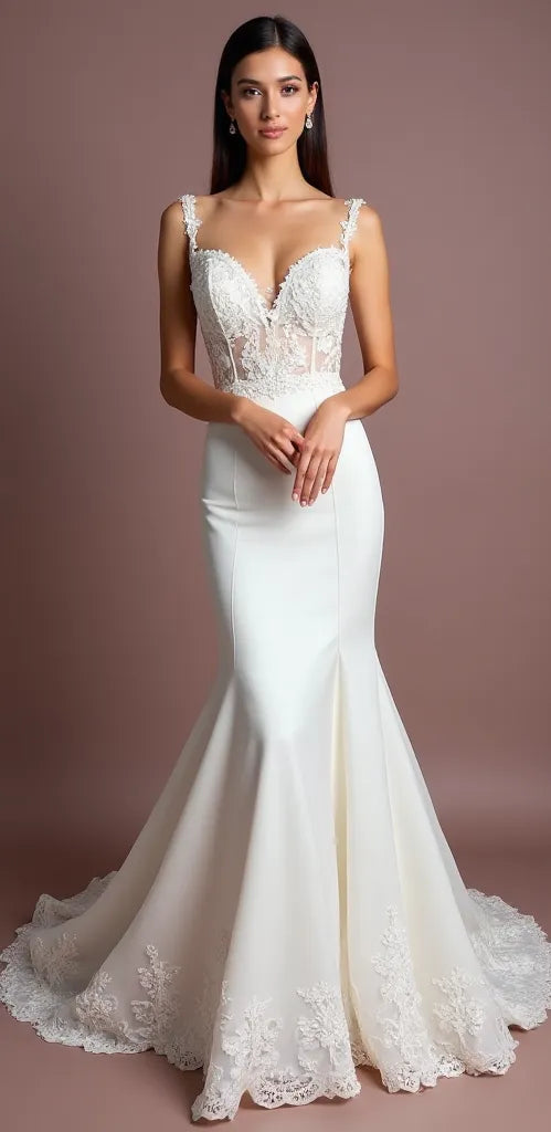 Mermaid Wedding Dress with a Chapel Train for a Classic Bridal Look