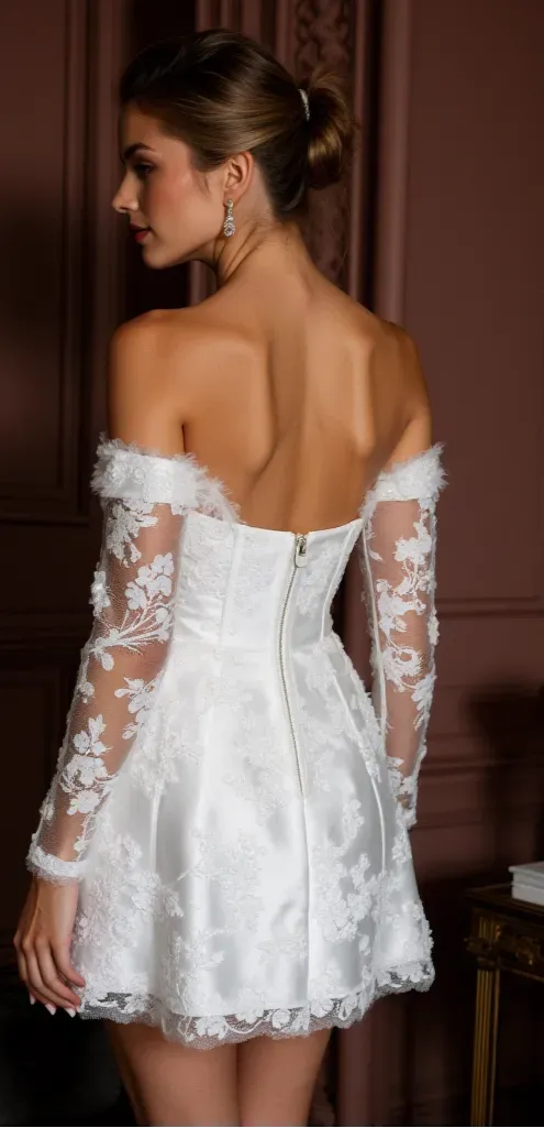 Short Mini Wedding Dress for Beach, Garden, or Destination Weddings