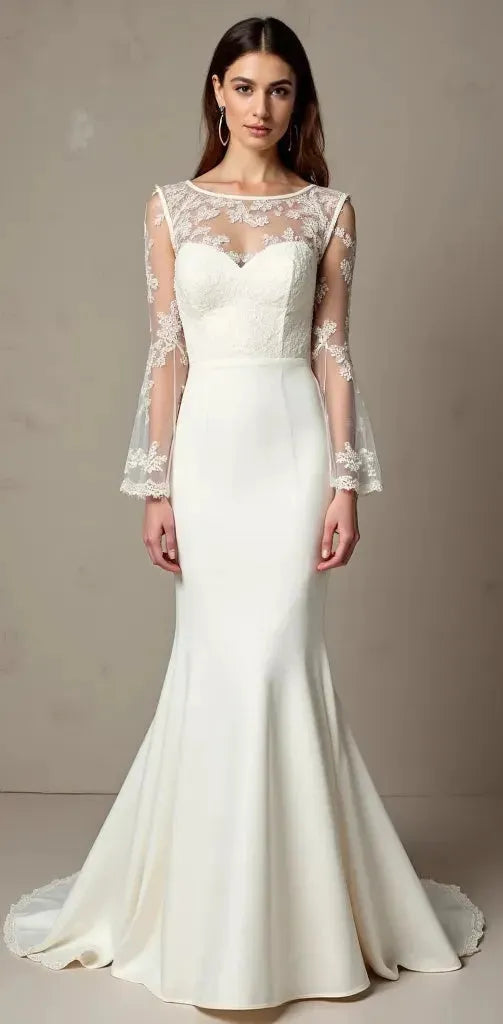 Mermaid Wedding Dress for Second Weddings, Elegant and Understated