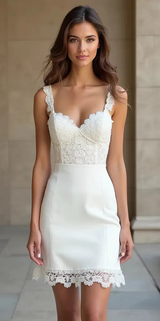 Mini Short Wedding Dress with a Romantic Silhouette for Modern Brides