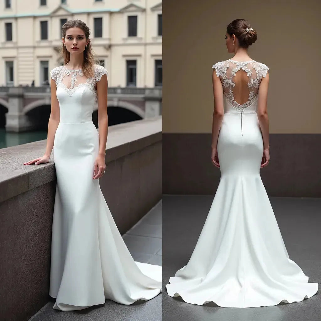 Mermaid Wedding Dress with an Open Back for a Glamorous Bridal Look