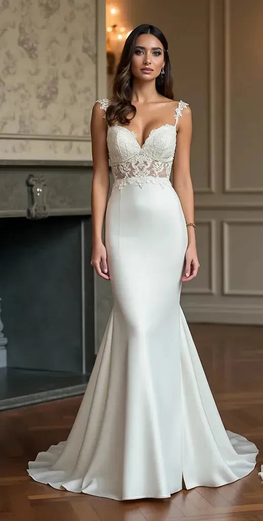 Mermaid Wedding Dress with a Bustier Top for a Stunning Bridal Fit