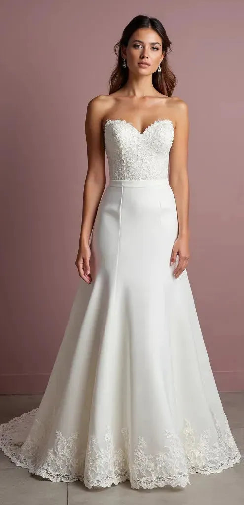 Mermaid Wedding Dress with Ruffle Details for a Dramatic Effect