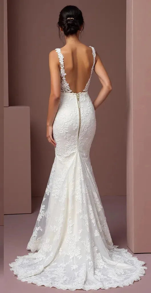 Mermaid Wedding Dress with a Draped Bodice for a Flattering Shape