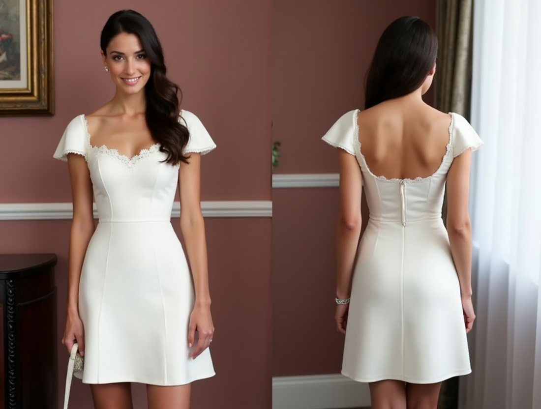 Sexy Short Wedding Dress and Mini Dress with a Plunging Neckline for a Bold Look