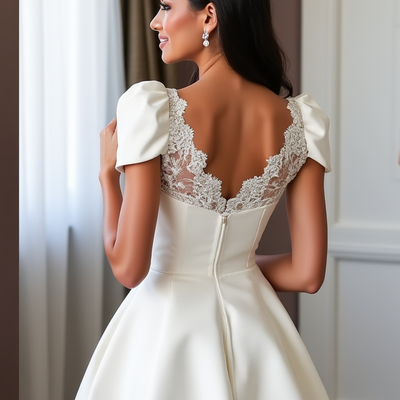 Stunning Short Wedding Dress and Mini Dress with Crystal Embellishments
