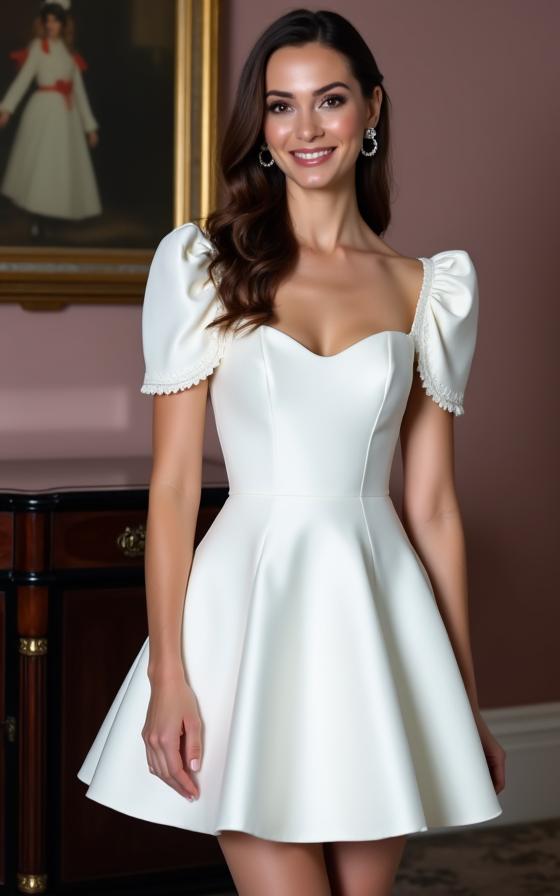 Elegant Mini Short Wedding Dress with a Satin Finish for a Sleek and Sophisticated Look