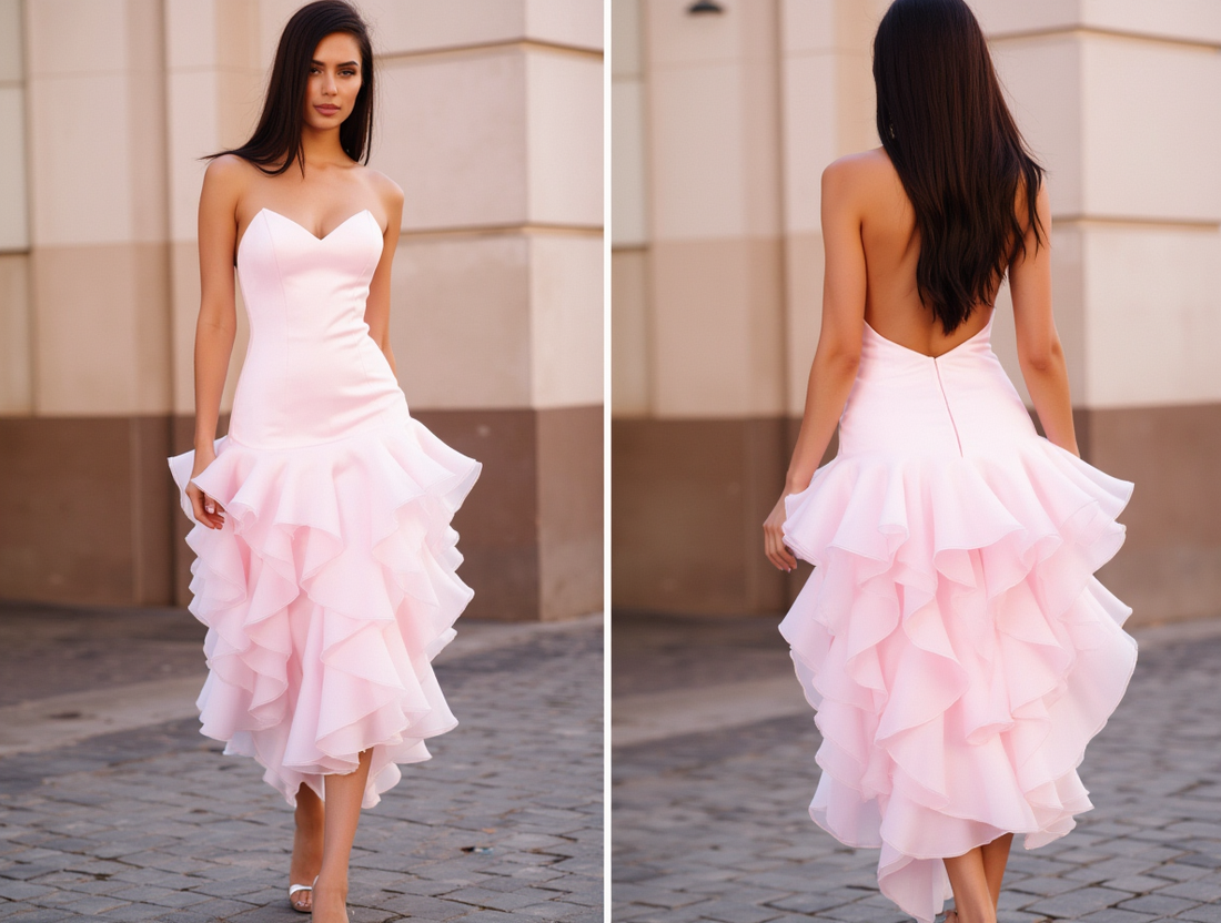Timeless Pink Evening Dress and Prom Gown with Crystal Detailing for a Touch of Glam