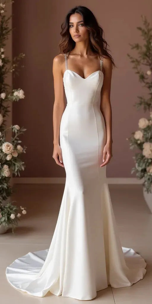 Mermaid Wedding Dress for Second Weddings, Reception, or Vow Renewal