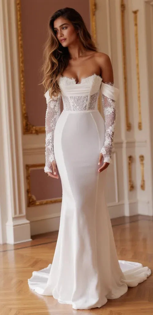 Lace Wedding Petite Wedding Dresses For Older Brides Mermaid
