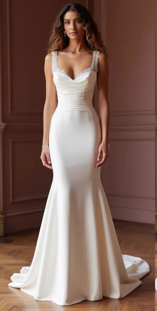 Mermaid Bridal Gown for Intimate Weddings, Reception, and Celebrations