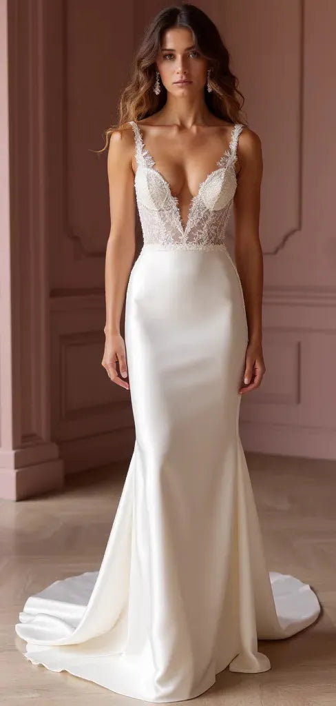 Mermaid Bridal Gown for Beach, Destination, or Garden Wedding Themes