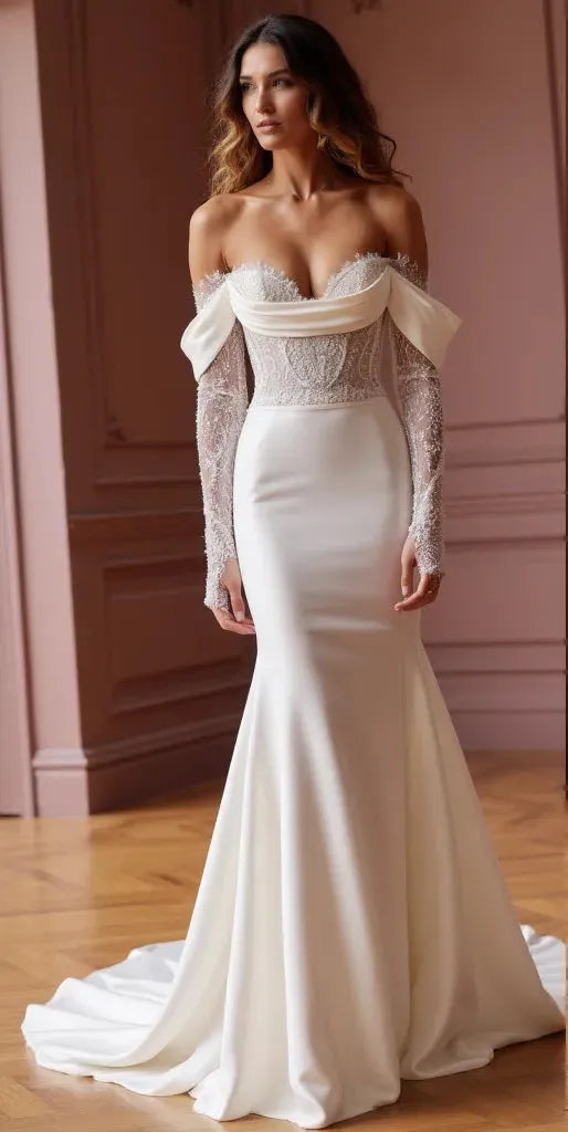 Mermaid Bridal Dress with a Glamorous Look for a Fairy Tale Wedding