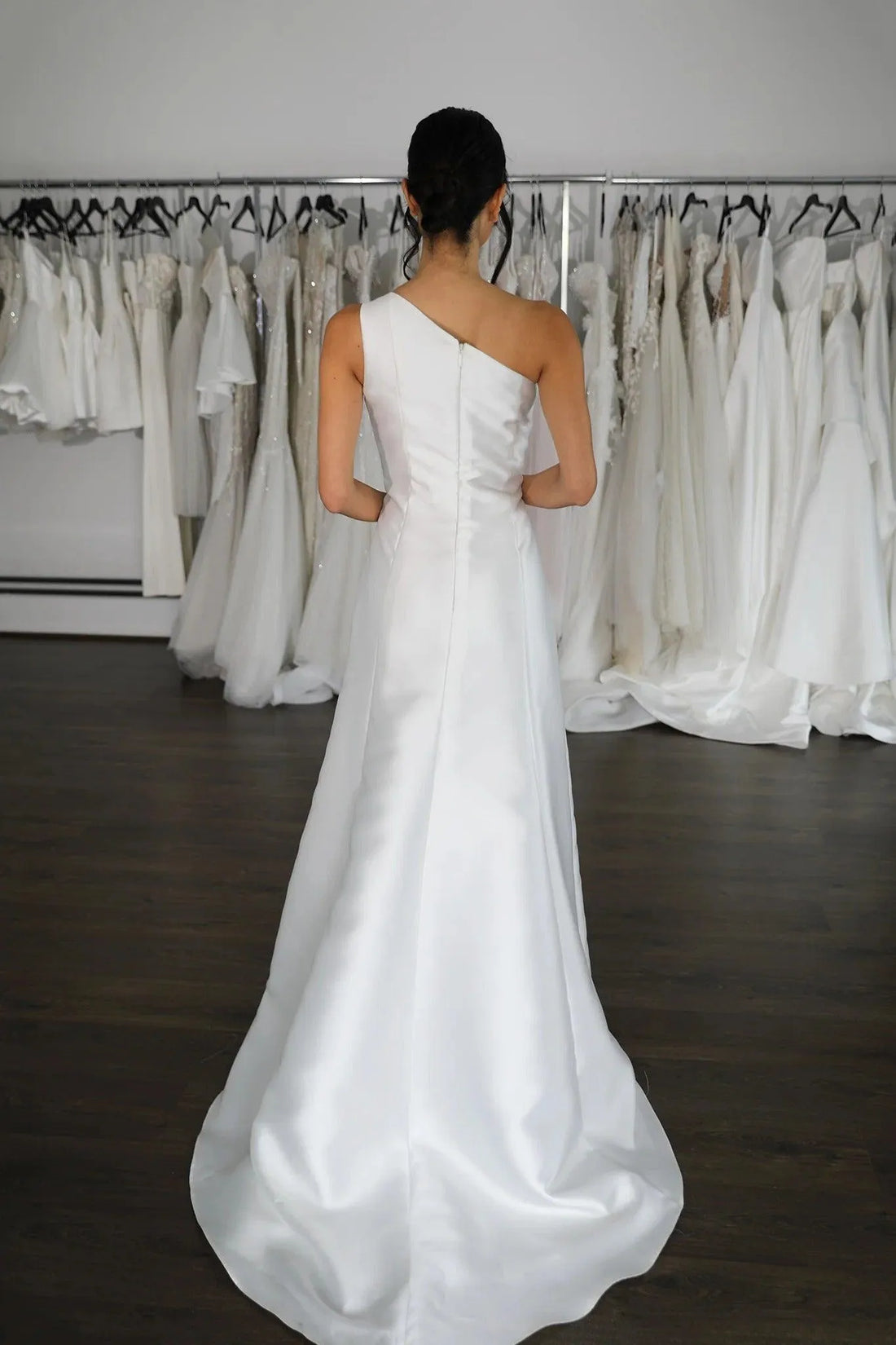 Narrow A-Line Style Skirt Vestido De Novia Wedding Dress Bridal Gown Skirt Bow Satin Court Train Dress Satin