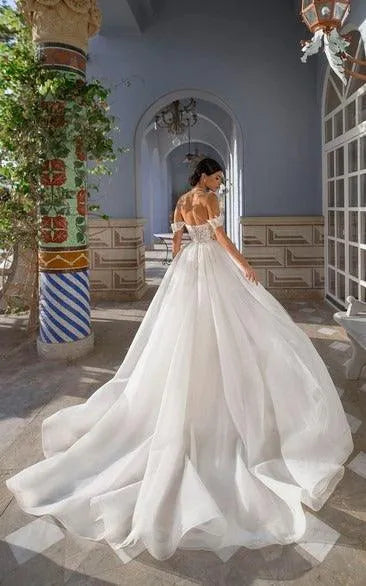 Challoner Elegant Mermaid Wedding Dresses Sweetheart Off The Shoulder Appliques Lace Up Bridal Gowns Detachable Train Vestidos Mermaid