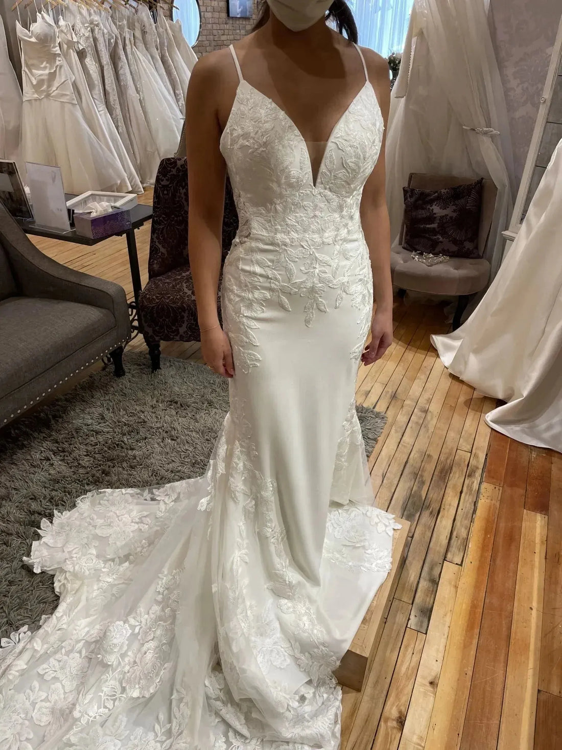 Boho Wedding Dresses Lace Spaghetti Strap Apliques Mermaid Wedding Gown White Ivory Bride Dress suknia slubna Ivory