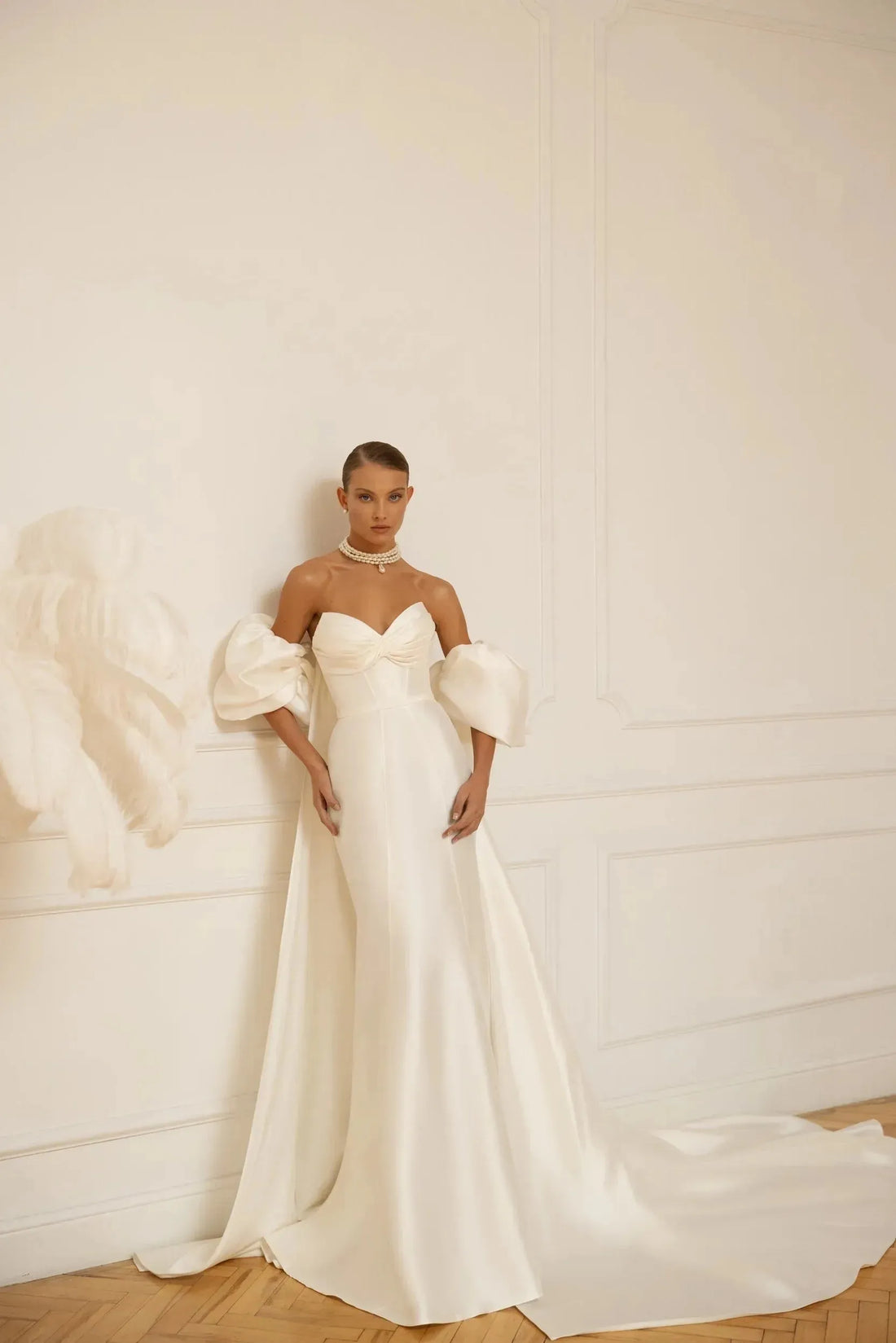 Elegant Simple Wedding Dresses Satin Sheath Mermaid Sexy Bridal Gowns Strapless Backless Sleeveless Robes Vestidos De Novia Satin