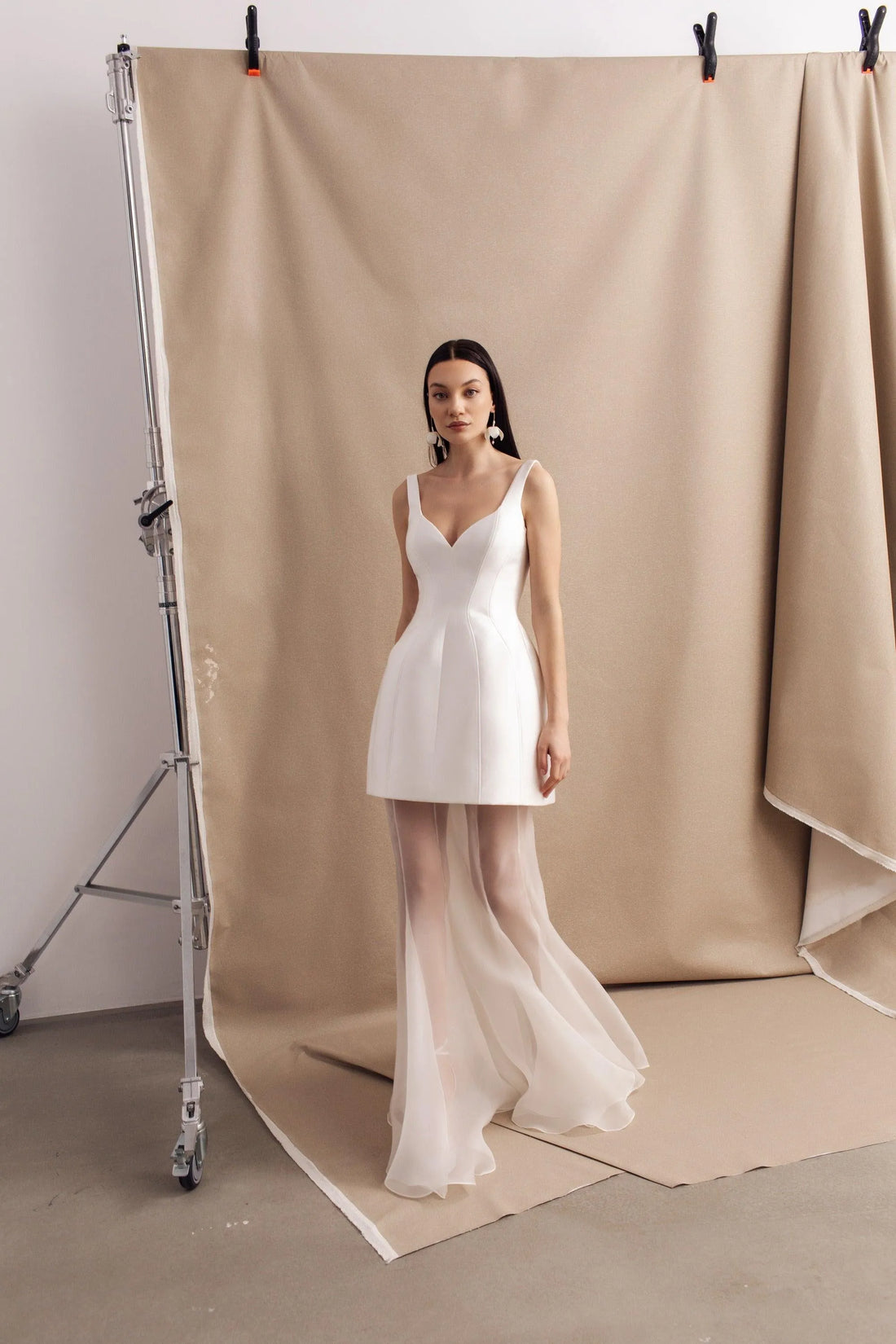 White Simple Modern Wedding Dress Satin Bow Sleeveless Mermaid Court Train Bridal Gown Princess Vestido De Novia Satin