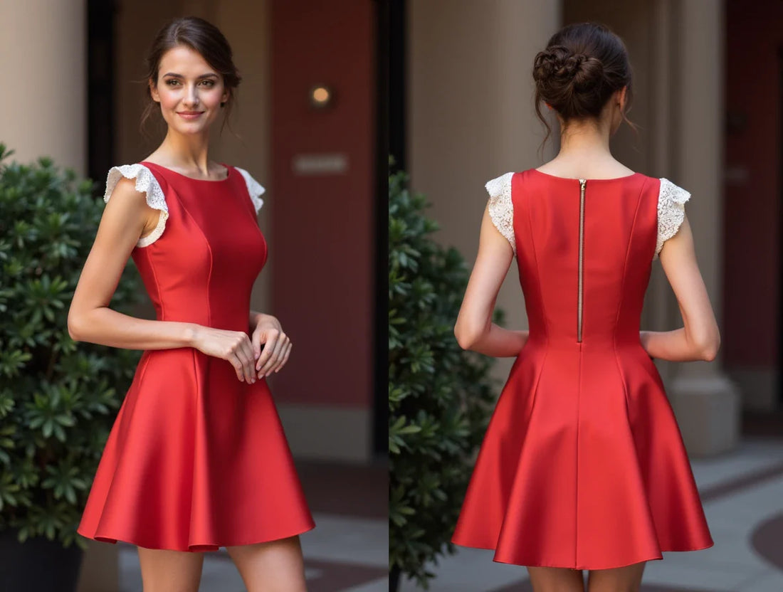 Classy Red Evening Dress & Prom Dress with A-Line Skirt for a Flattering Fit