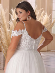 Elegante vestido de novia de talla grande con corte en A para mujer, espalda abierta, encaje blanco, hombros descubiertos, vestido de novia con escote en forma de corazón, vestidos de novia 