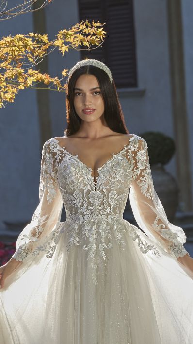 Abiti da sposa classici a una linea manica a soffio in pizzo v NERCO CORCO APPLICATO BOHO BRIDE ABITY TULLE VESTODOS DE NEVIA