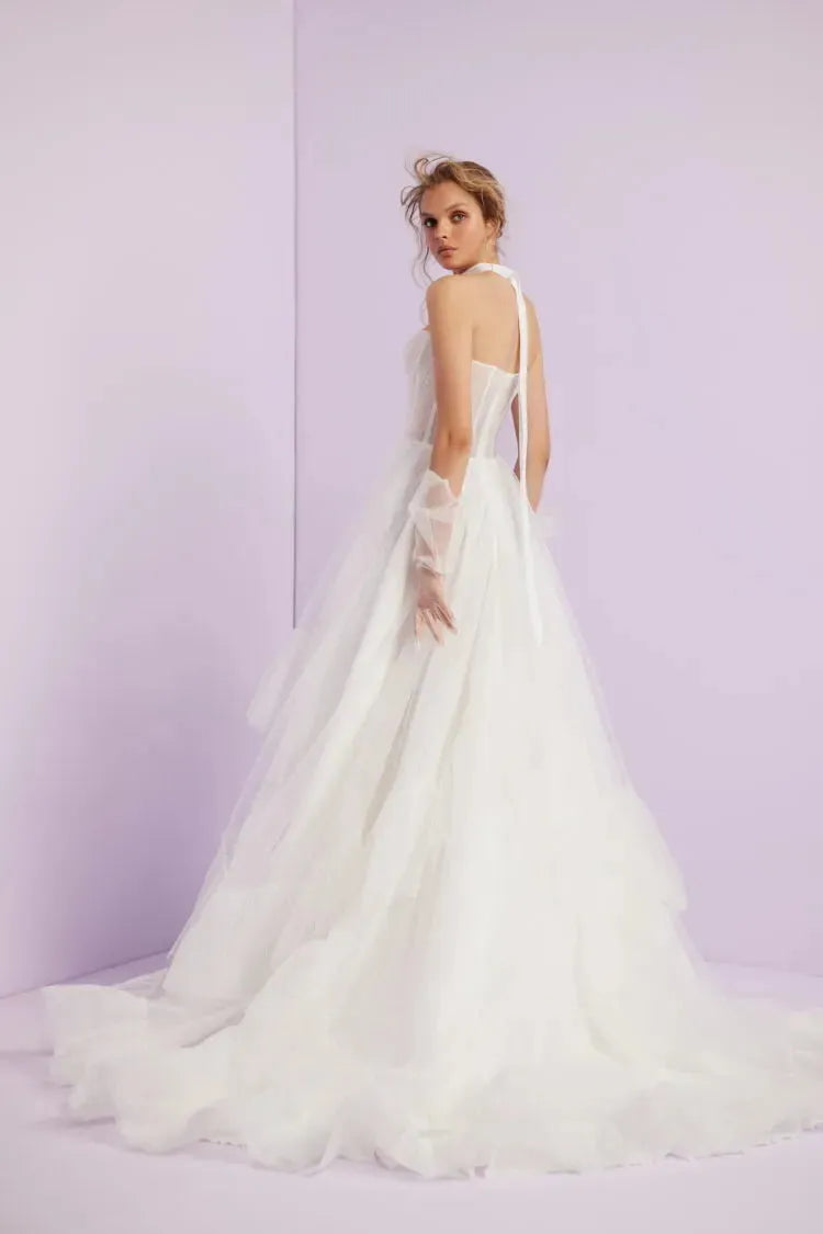 Ethereal Wedding Gown with a Flattering Silhouette, Exquisite Detailing, and Timeless Elegance for a Truly Breathtaking Bridal Look