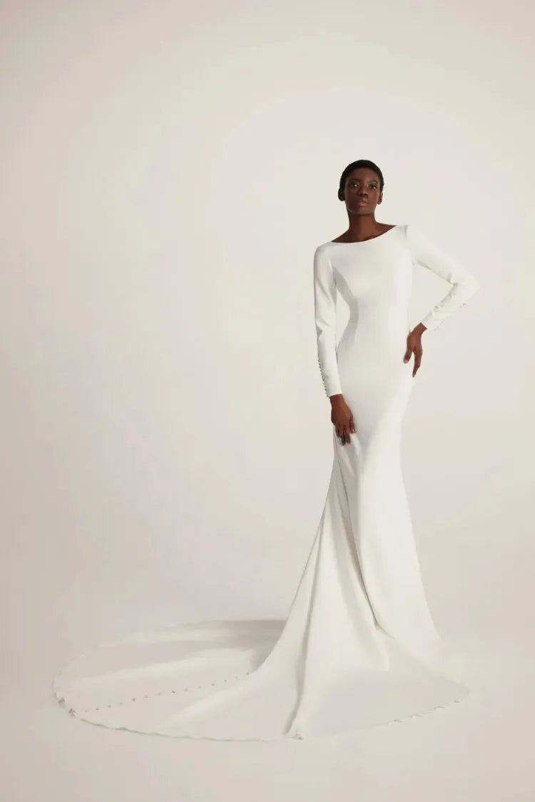 Sophisticated Bridal Gown with a Flattering Silhouette, Exquisite Detailing, and Timeless Elegance for an Unforgettable Wedding Day Look