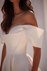 Abito da sposa chic-the-shoulder con corsetto disossato moderno Vestido de novi Mermaid Bow Abito da sposa da sposa Abito da sposa Abito da sposa principessa