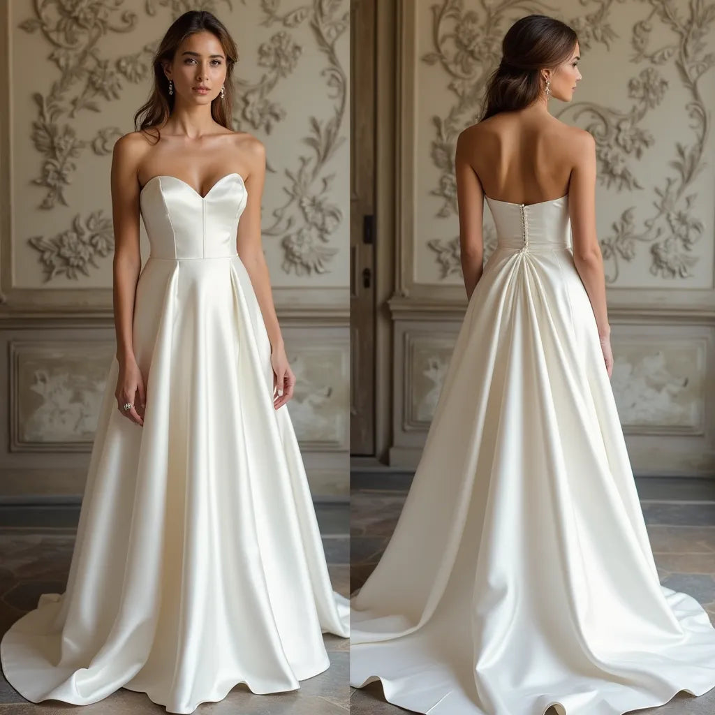 Wedding Dress Bridal Gown for Elegant & Exquisite Wedding Dress – Luxury Bridal Gown, Modern, High Couture, Custom-Made AI