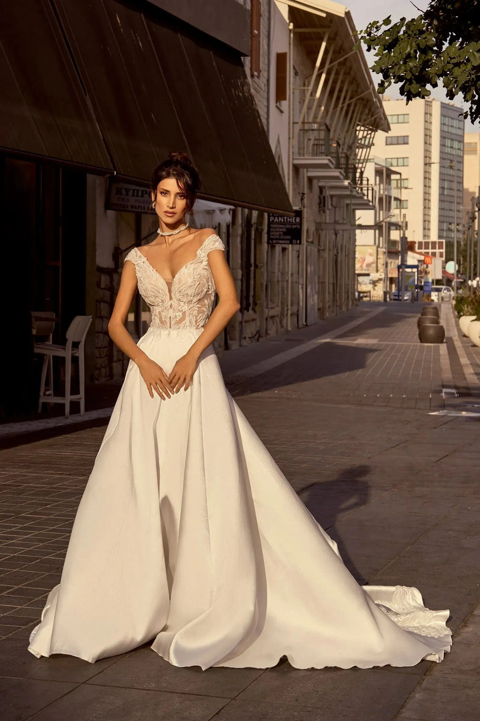 Lace Appliques Vestido De Novia V-Neck Sweep Train Lace Wedding Dress Bridal Dresses Robe De Mariage
