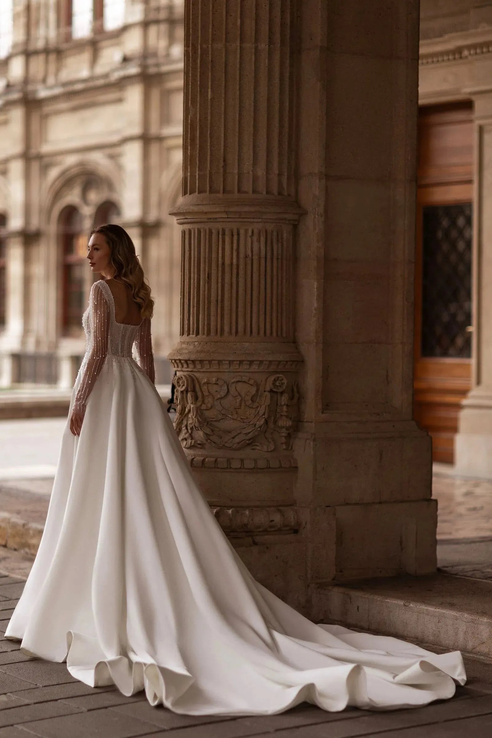 Robe de mariée modeste à manches longues, robe de mariée