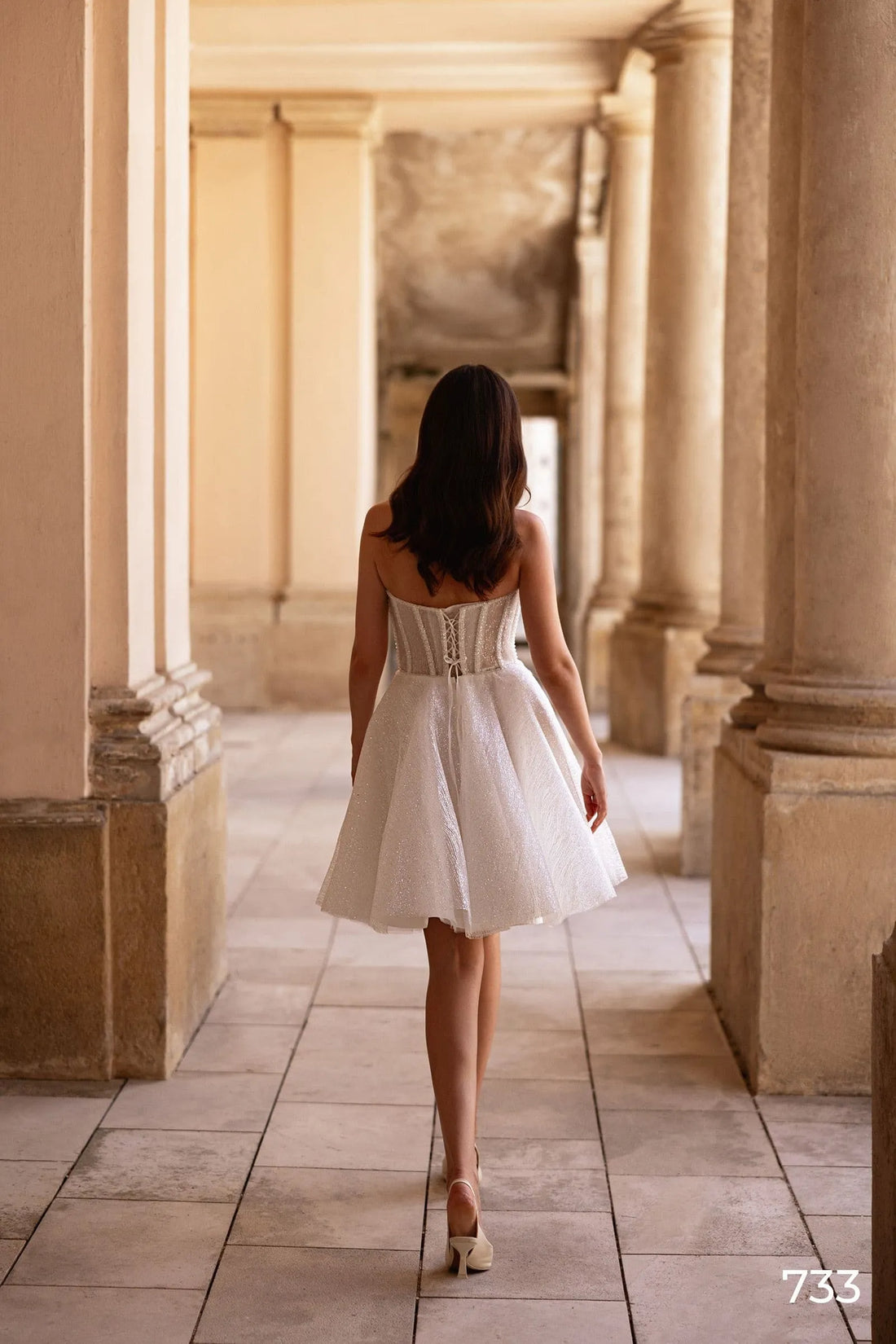 Glitter Wedding Dresses Shiny Short Bridal Dress strapless Corset Bride Gown Mini Party Gown vestidos de novia Customized Satin