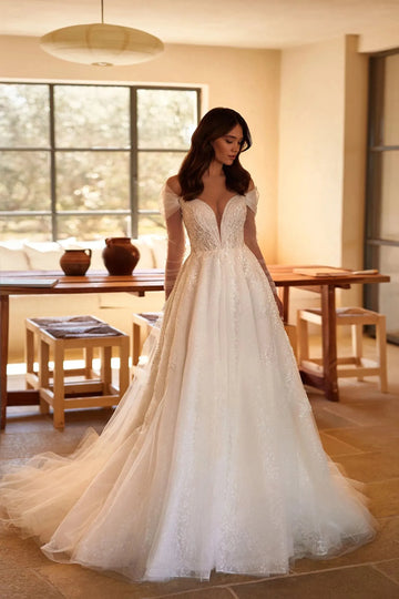 Yellow Prom Dress Pale Yellow Dress For Wedding V-Neck Glitter A-Line Wedding Dress HAREM's Yellow Prom Dress Pale Yellow Dress For Wedding V-Neck Glitter A-Line Wedding Dress HAREM's