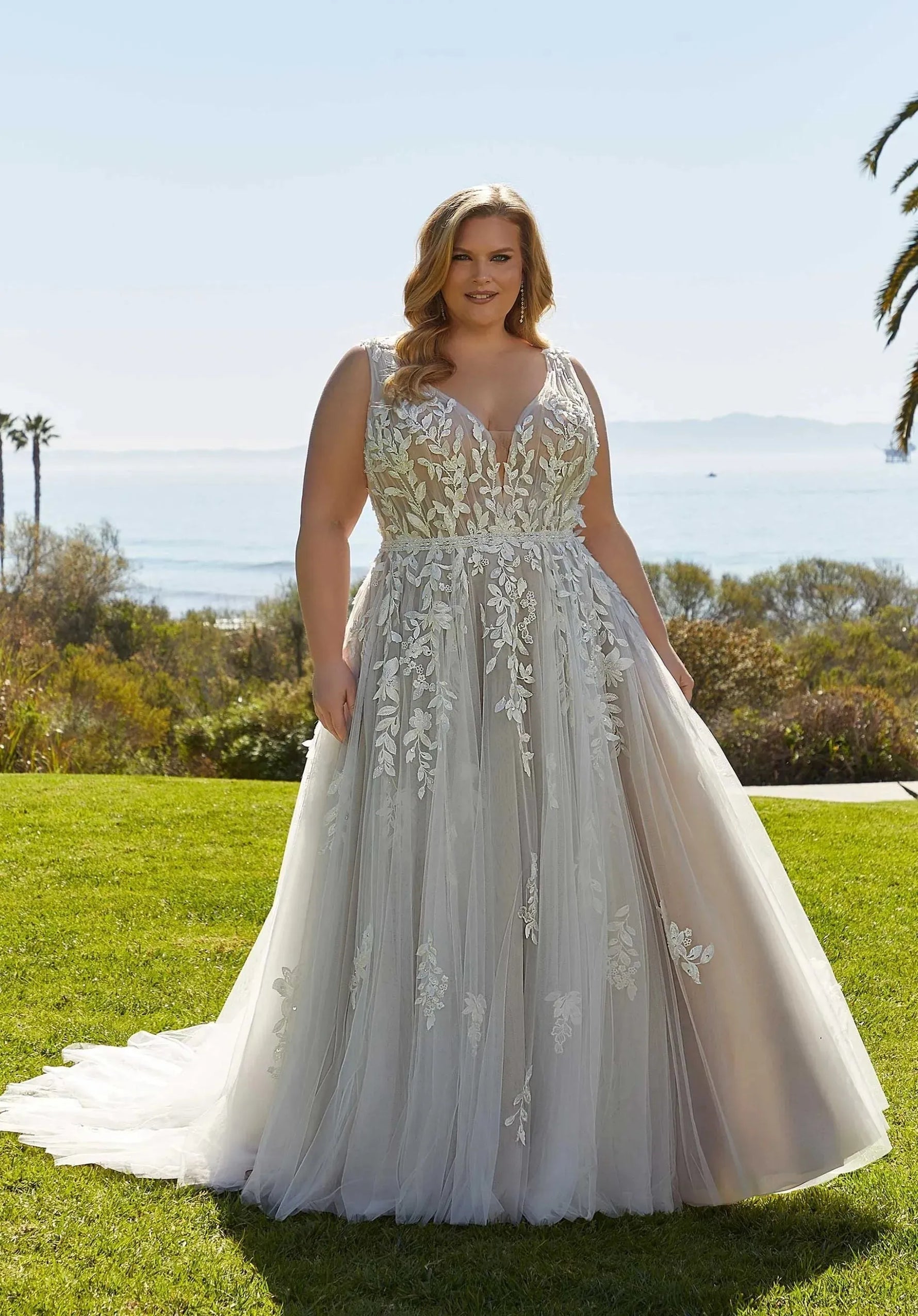 Elegant Plus Size Wedding Dress For Woman Backless A-Line Bride Gowns