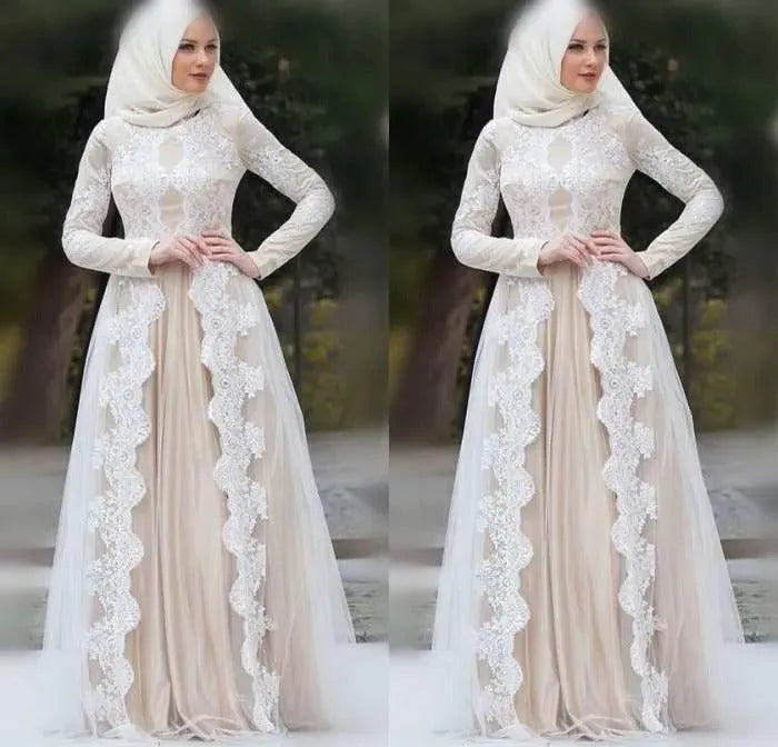 Muslim Wedding Dresses for Women A Line vestidos de noiva 2022 Plus Size Zipper Back Long Sleeve свадебное платье
