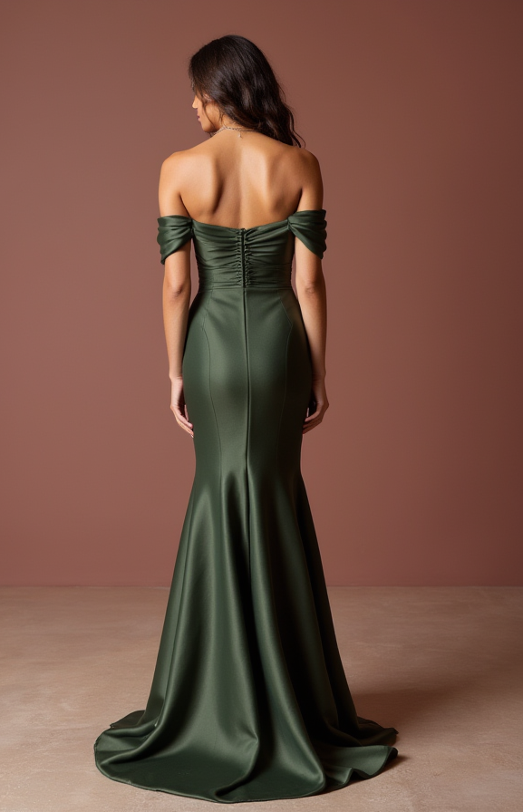 Glamorous Green Evening Dress & Prom Dress with Feather Details for Extra Drama