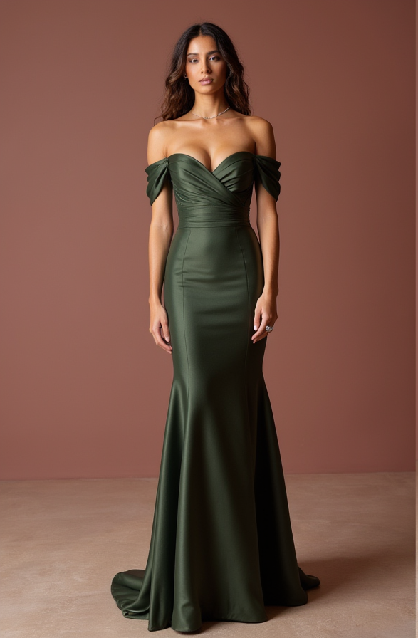 Glamorous Green Evening Dress & Prom Dress with Feather Details for Extra Drama