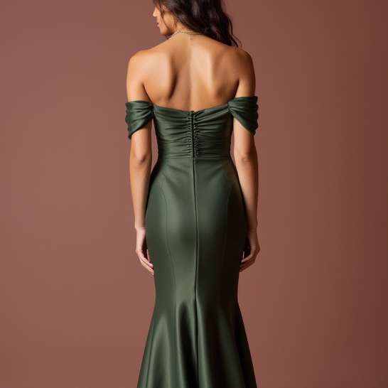 Glamorous Green Evening Dress & Prom Dress with Feather Details for Extra Drama