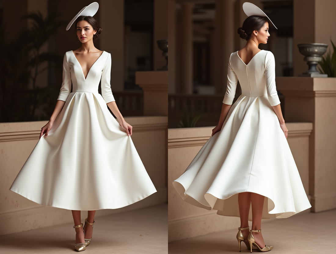 Chic White Mini Short Wedding Dress with Pearl Buttons for a Vintage and Timeless Look