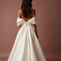 White Romantic Princess Wedding Dress with a Dramatic Ball Gown Skirt