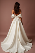 White Romantic Princess Wedding Dress with a Dramatic Ball Gown Skirt