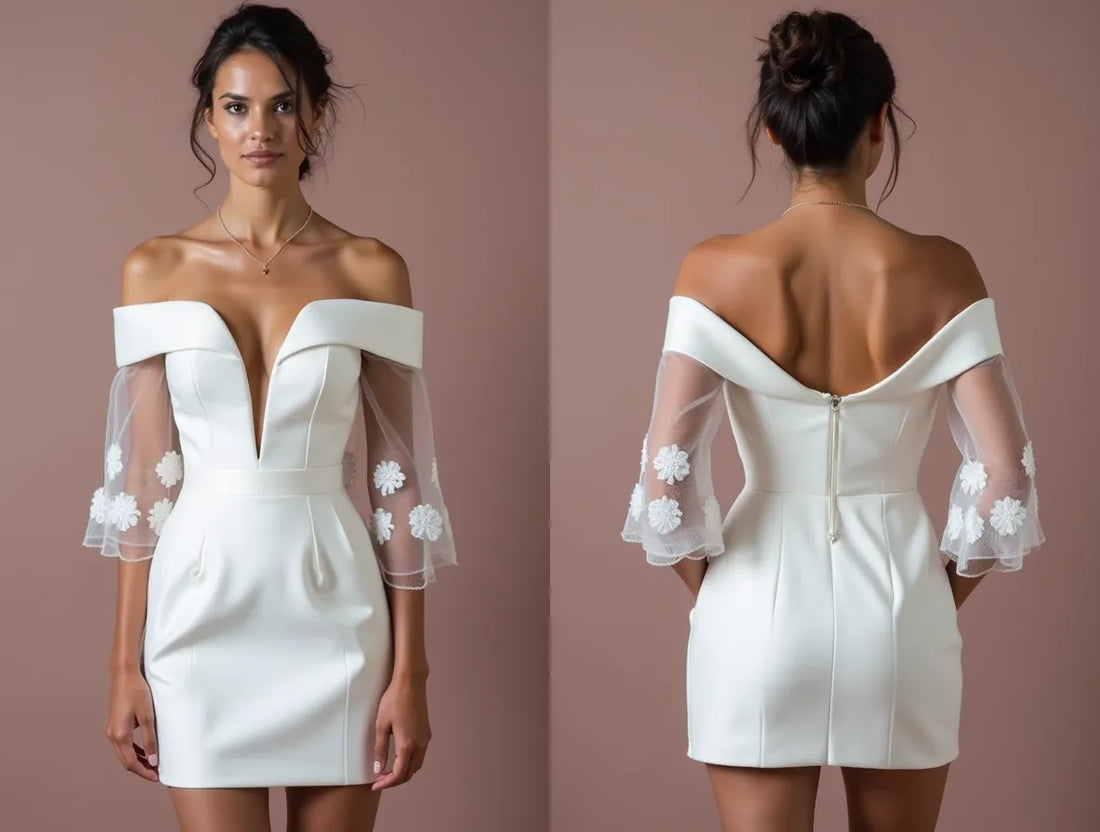 Mini Short Wedding Dress with a Classic A-Line Fit for Chic Brides