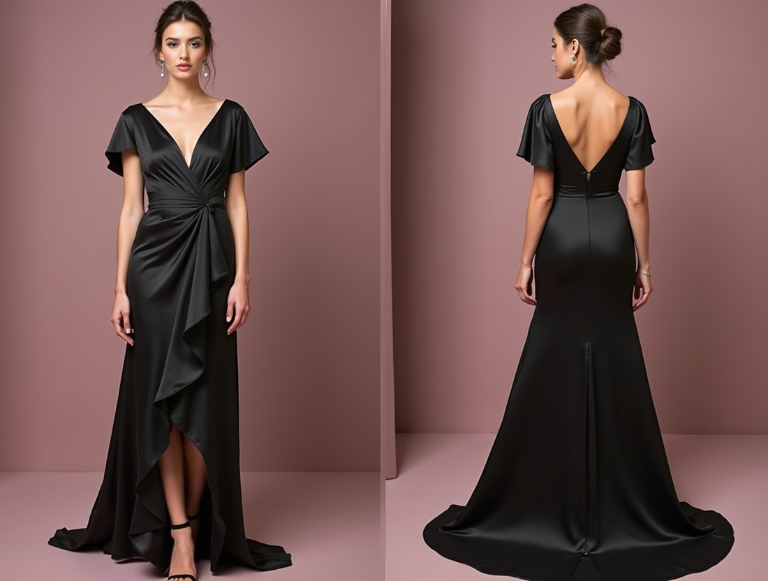 Black Wedding Prom Dress with Sparkling Details for a Bold Look