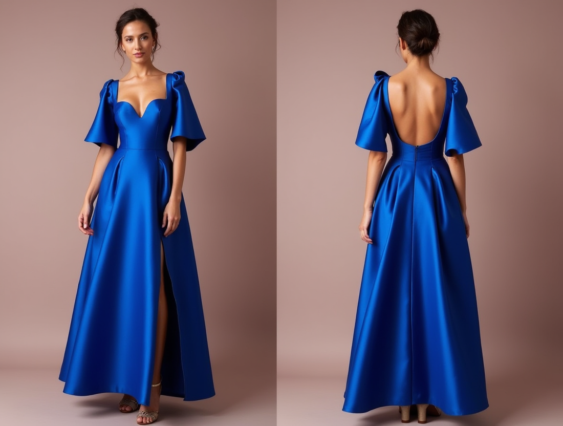 Sexy Blue Evening Dress and Prom Gown with a Slit for a Bold, Edgy Look