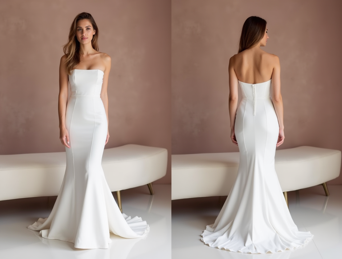 Sexy White Mermaid Wedding Dress with a Lace-Up Back for a Custom Fit