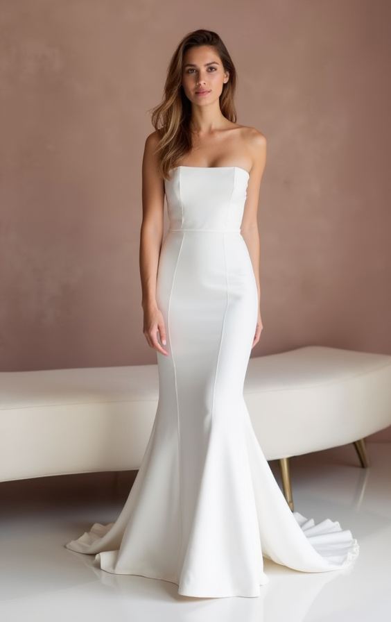 Sexy White Mermaid Wedding Dress with a Lace-Up Back for a Custom Fit